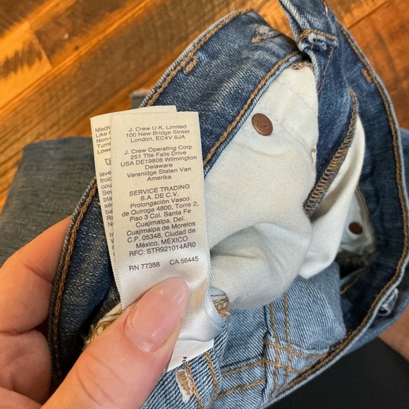 Madewell Slim Wide-Leg Crop Jeans Blue Raw Hem Size 23 - Picture 10 of 13